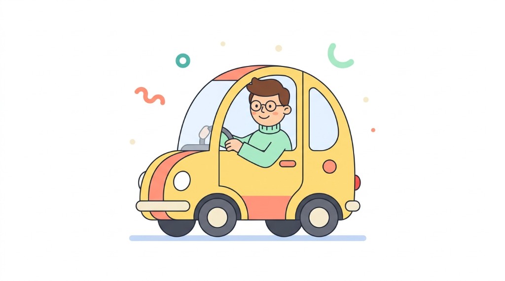 신차 운전자보험 — 첫 운행 일러스트