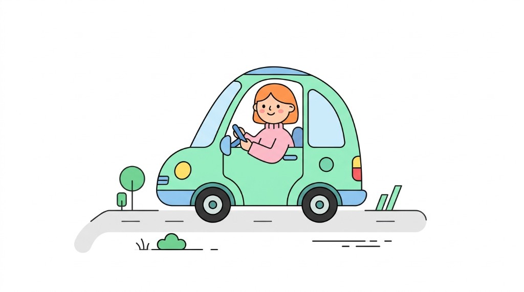 주말 운전자보험 — 도로 주행 일러스트